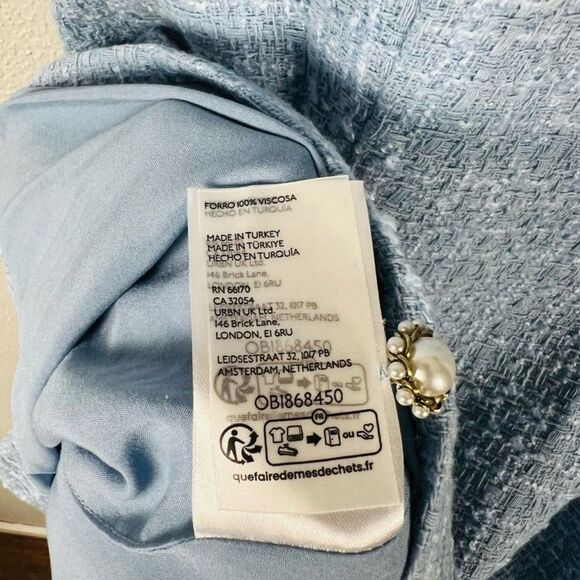 Anthropolgie Maeve Sleeveless Tweed Blazer Mini Dress Light Dress Size 8P - Picture 6 of 9